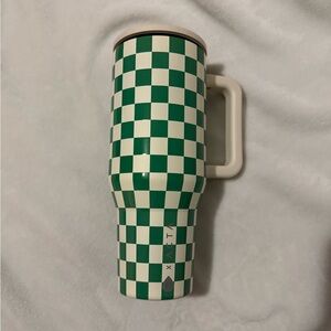 Hydrojug green checkered tumbler